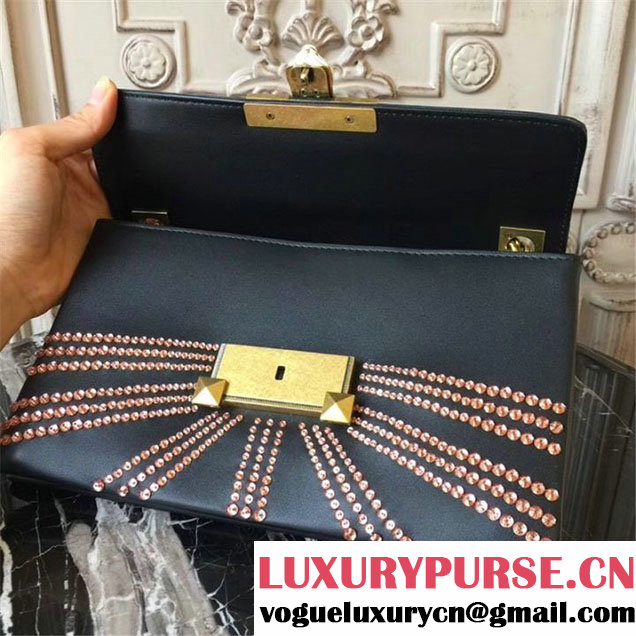 Gucci Future Sequin Embroidered Clutch Bag 26cm Calfskin Leather Fall Winter 2017 Collection Black