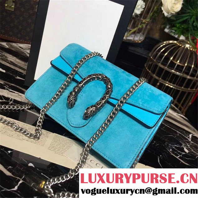Gucci Dionysus Super Mini Velvet Bag with Crystals 17cm 476432 Calfskin Leather Fall Winter 2017 Collection Turquoise