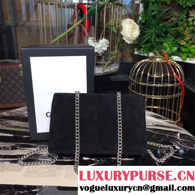 Gucci Dionysus Super Mini Velvet Bag with Crystals 17cm 476432 Calfskin Leather Fall Winter 2017 Collection Black