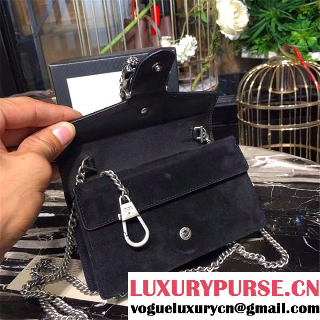 Gucci Dionysus Super Mini Velvet Bag with Crystals 17cm 476432 Calfskin Leather Fall Winter 2017 Collection Black