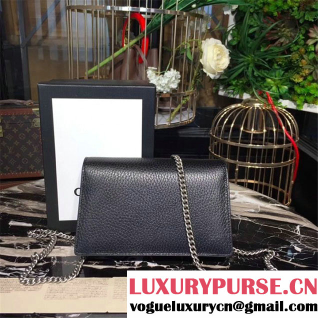 Gucci Dionysus Super Mini Bag with Crystals Calfskin Leather 17cm 476432 Fall Winter 2017 Collection Black