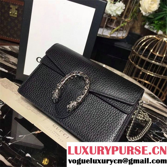 Gucci Dionysus Super Mini Bag with Crystals Calfskin Leather 17cm 476432 Fall Winter 2017 Collection Black