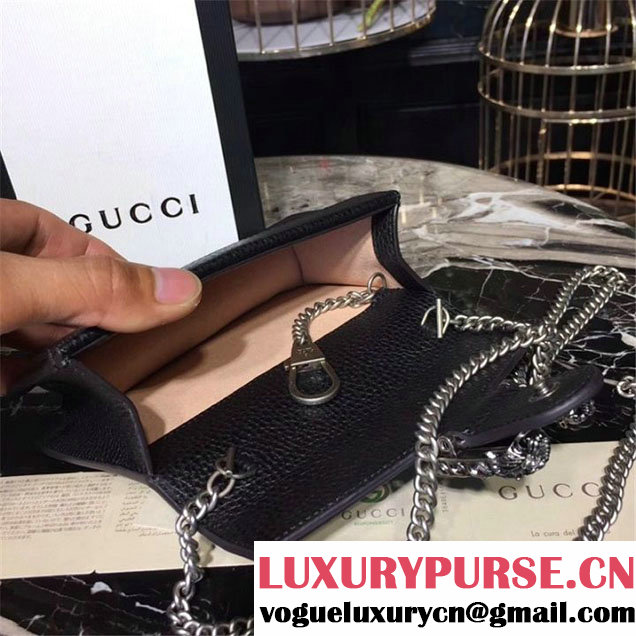 Gucci Dionysus Super Mini Bag with Crystals Calfskin Leather 17cm 476432 Fall Winter 2017 Collection Black