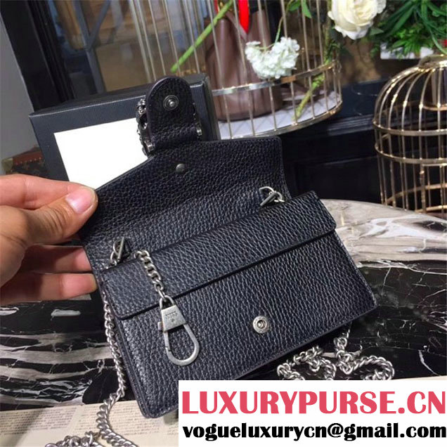 Gucci Dionysus Super Mini Bag with Crystals Calfskin Leather 17cm 476432 Fall Winter 2017 Collection Black