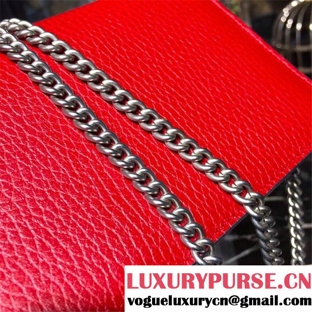 Gucci Dionysus Super Mini Bag with Crystals Calfskin Leather 17cm 476432 Fall Winter 2017 Collection Red