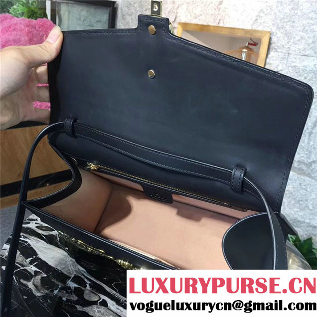 Gucci Sylvie Animal Studs 31cm Bag 470270 Calfskin Leather Spring Summer 2017 Collection Black