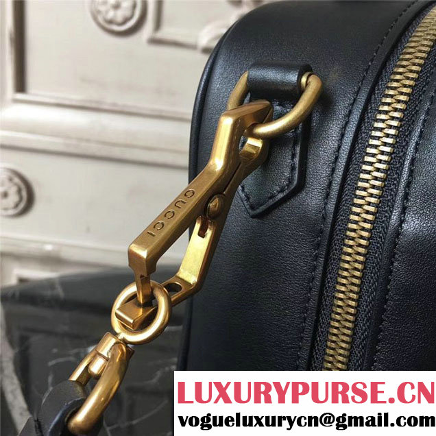 Gucci GG Marmont Chevron Quilted Top Handle Camera 25cm Bag Calfskin Leather 498100 Fall Winter 2017 Collection Black