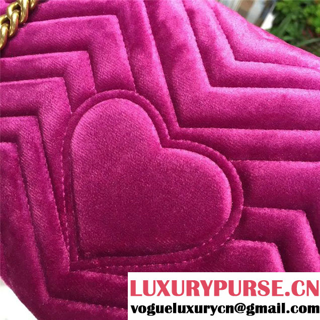 Gucci Marmont Chevron Velvet Shoulder Bag 26cm 443497 Fall Winter 2017 Collection Purple