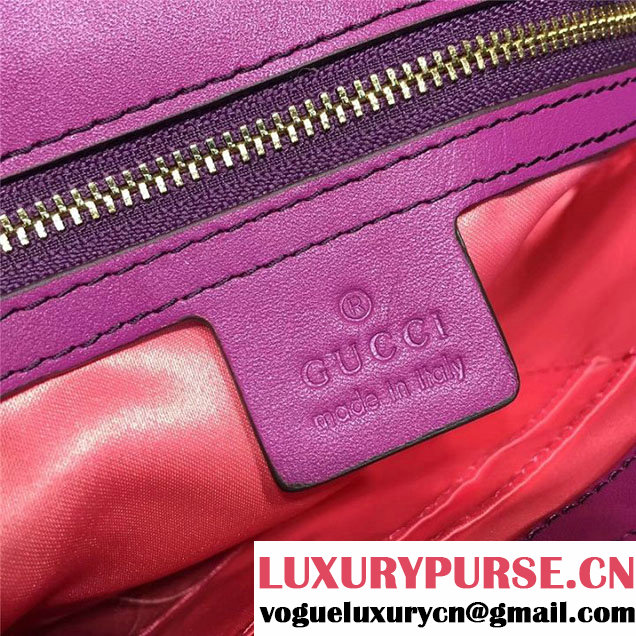 Gucci Marmont Chevron Velvet Shoulder Bag 26cm 443497 Fall Winter 2017 Collection Purple