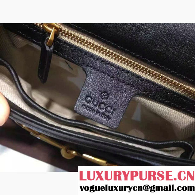 Gucci Lady Web Hand Stained Shoulder Original Leather Bag Black