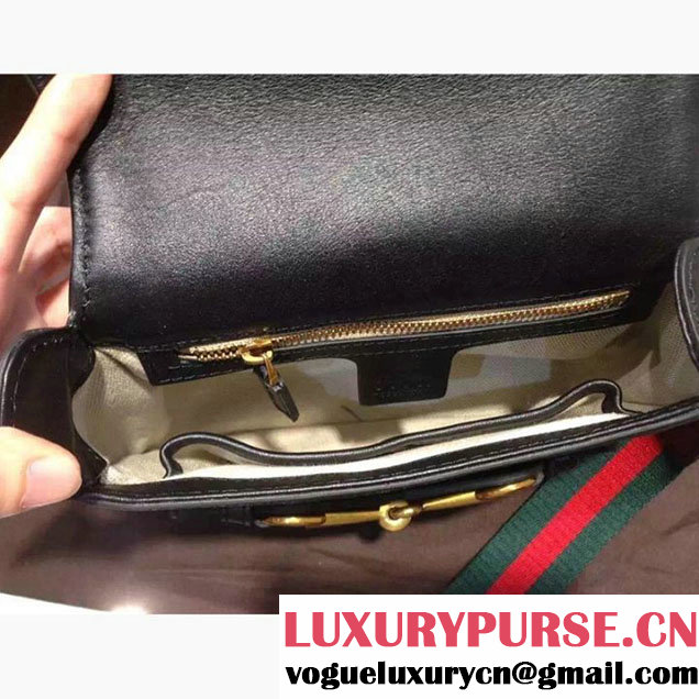 Gucci Lady Web Hand Stained Shoulder Original Leather Bag Black