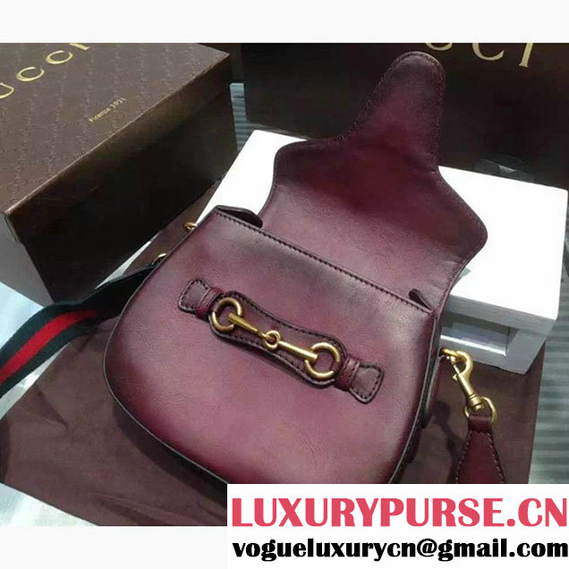 Gucci Lady Web Hand Stained Shoulder Original Leather Bag Burgundy