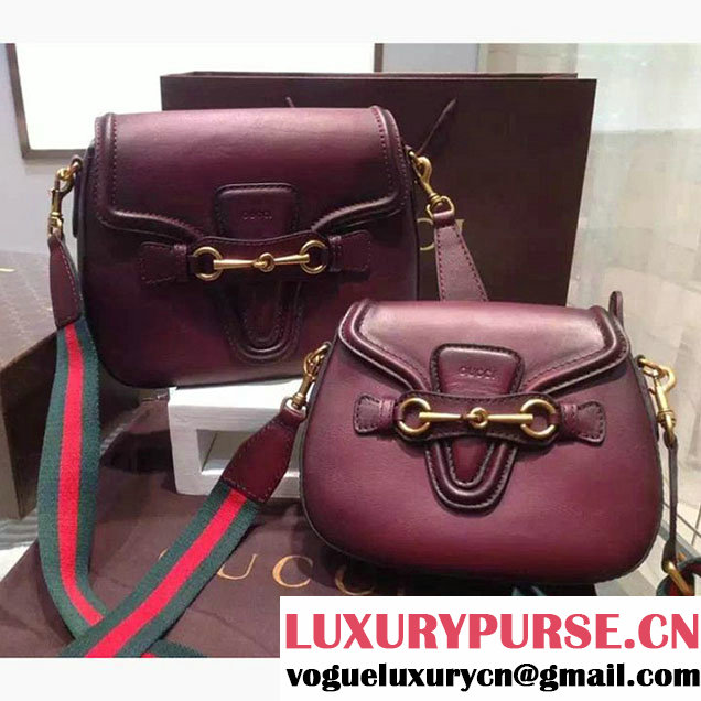 Gucci Lady Web Hand Stained Shoulder Original Leather Bag Burgundy