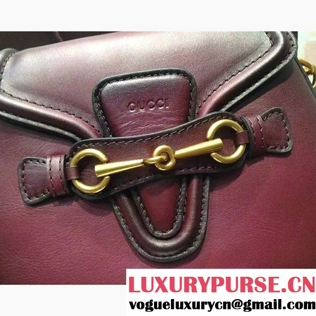 Gucci Lady Web Hand Stained Shoulder Original Leather Bag Burgundy