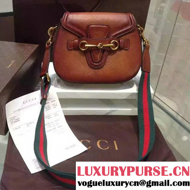 Gucci Lady Web Hand Stained Shoulder Original Leather Bag Orange