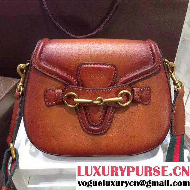 Gucci Lady Web Hand Stained Shoulder Original Leather Bag Orange