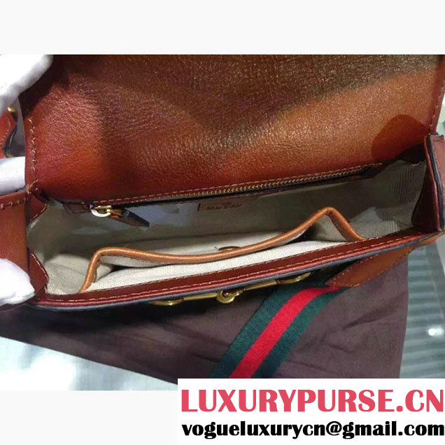 Gucci Lady Web Hand Stained Shoulder Original Leather Bag Orange