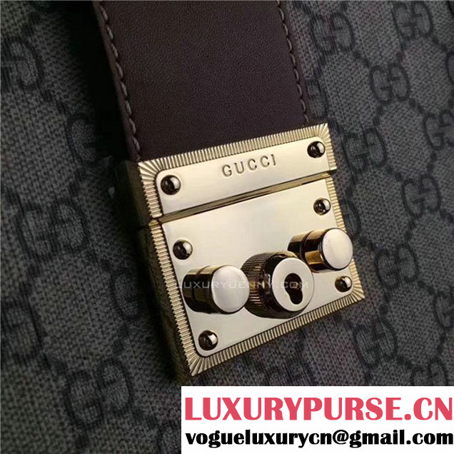 Gucci Padlock GG Supreme Canvas Shoulder Bag 34cm Fall Winter 2017 Collection Beige