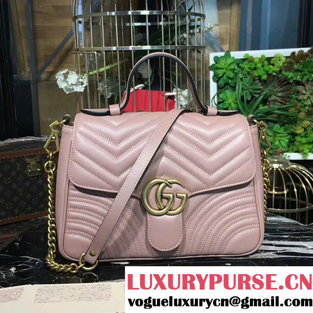 Gucci GG Marmont Small Top Handle Bag 27cm 498110 Light Pink