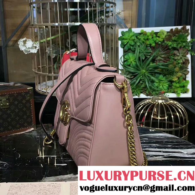 Gucci GG Marmont Small Top Handle Bag 27cm 498110 Light Pink