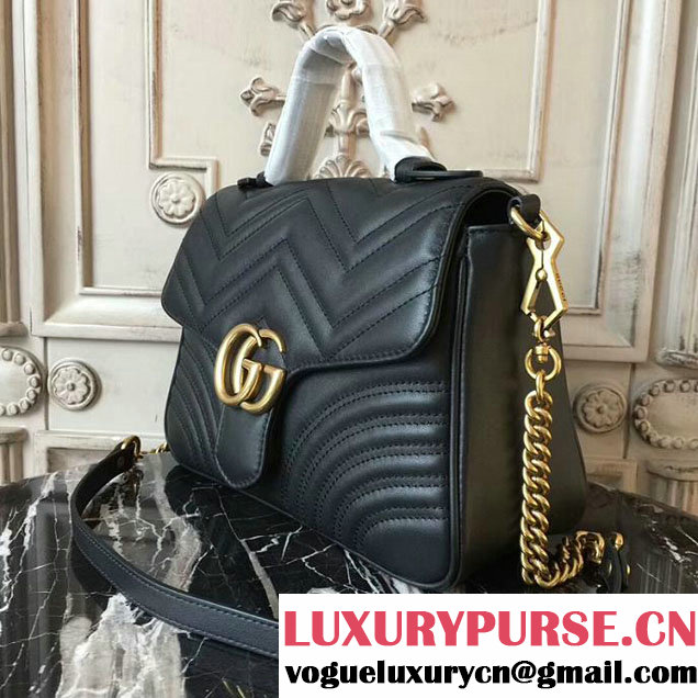 Gucci GG Marmont Small Top Handle Bag 27cm 498110 Black