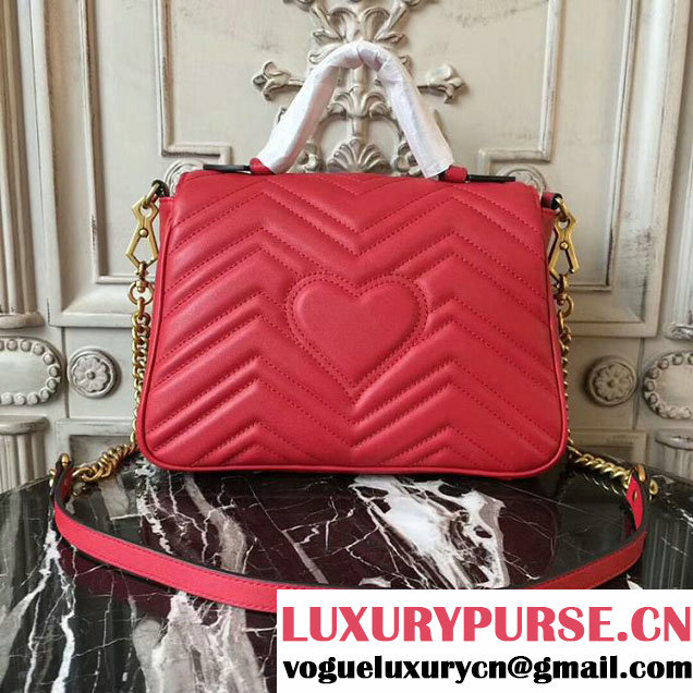 Gucci GG Marmont Small Top Handle Bag 27cm 498110 Red