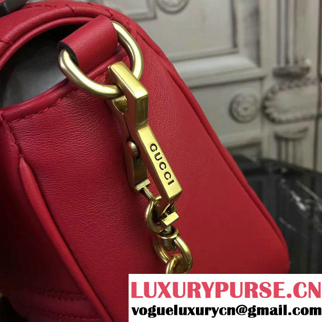 Gucci GG Marmont Small Top Handle Bag 27cm 498110 Red