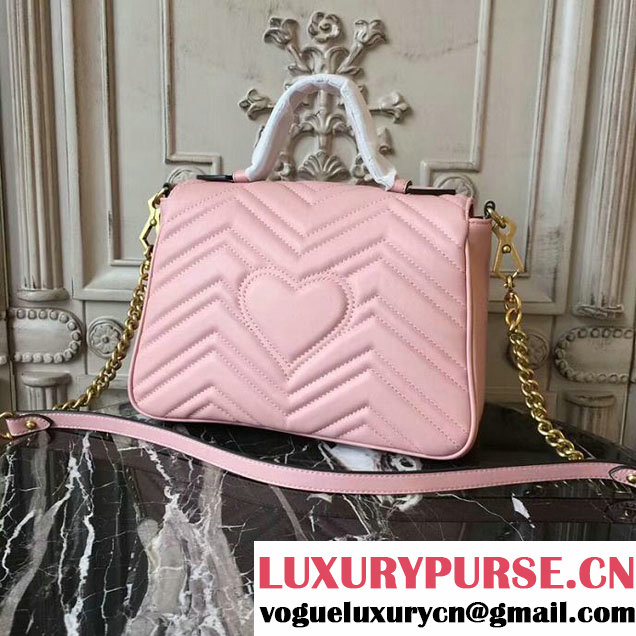 Gucci GG Marmont Small Top Handle Bag 27cm 498110 Pink