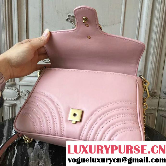 Gucci GG Marmont Small Top Handle Bag 27cm 498110 Pink