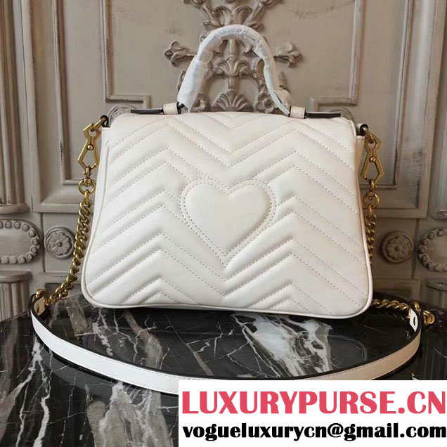 Gucci GG Marmont Small Top Handle Bag 27cm 498110 White