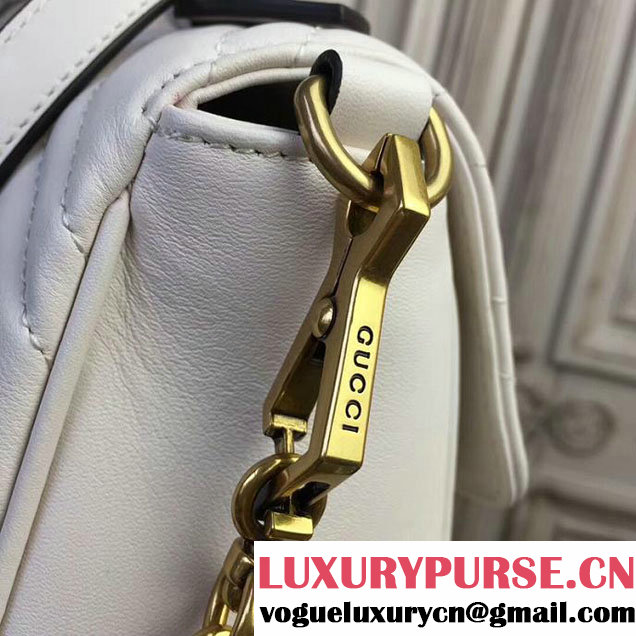 Gucci GG Marmont Small Top Handle Bag 27cm 498110 White