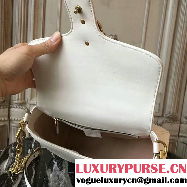 Gucci GG Marmont Small Top Handle Bag 27cm 498110 White