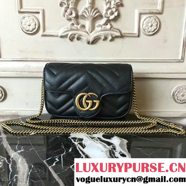 Gucci GG Marmont Matelasse Mini Shoulder Bag 17cm Black