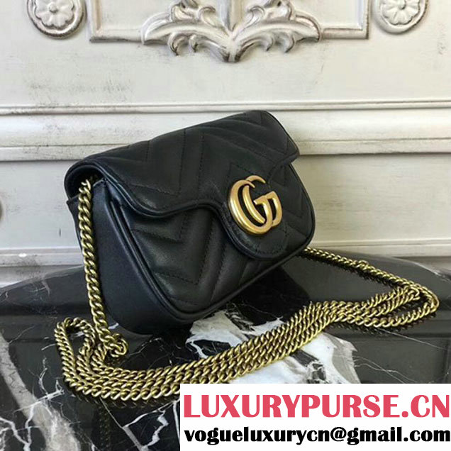 Gucci GG Marmont Matelasse Mini Shoulder Bag 17cm Black
