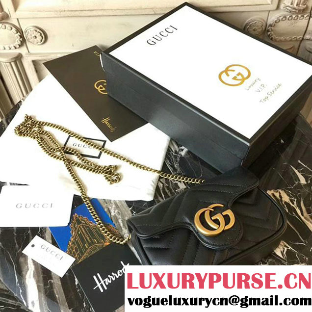 Gucci GG Marmont Matelasse Mini Shoulder Bag 17cm Black