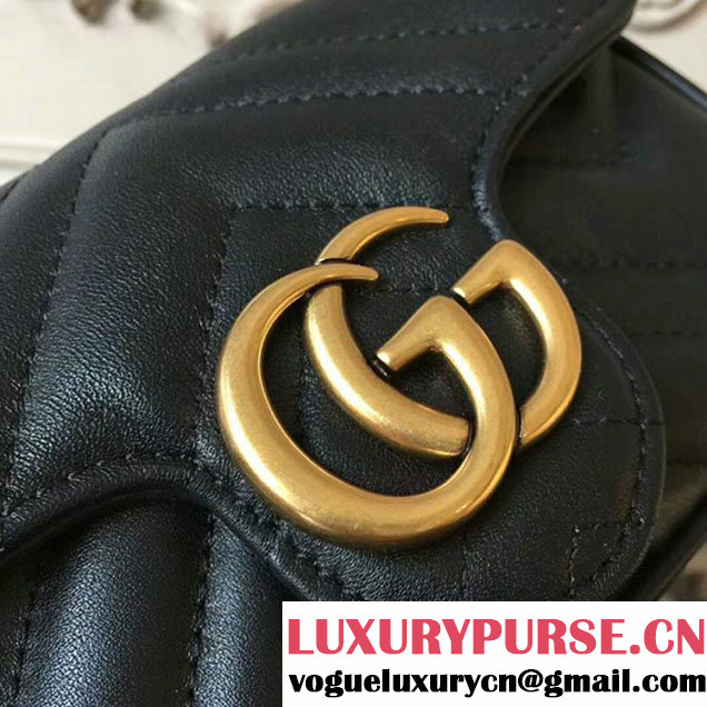 Gucci GG Marmont Matelasse Mini Shoulder Bag 17cm Black