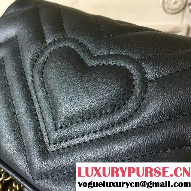 Gucci GG Marmont Matelasse Mini Shoulder Bag 17cm Black