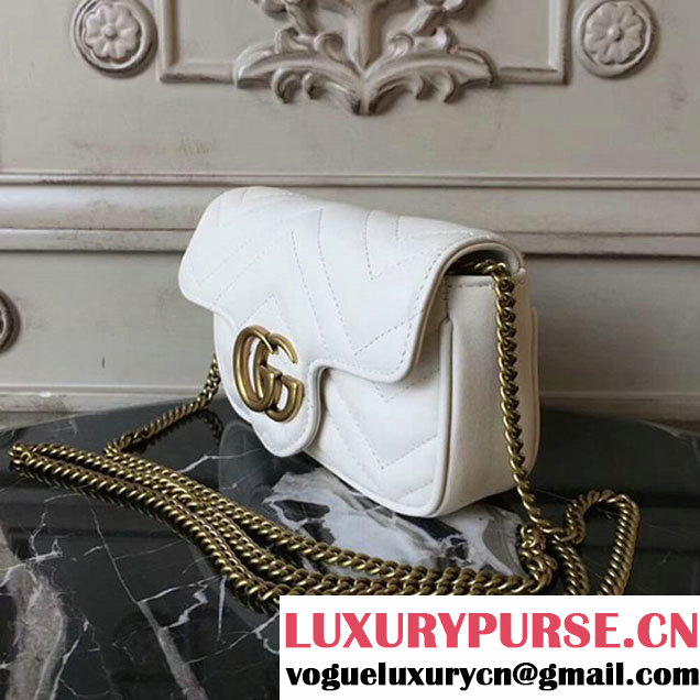 Gucci GG Marmont Matelasse Mini Shoulder Bag 17cm White