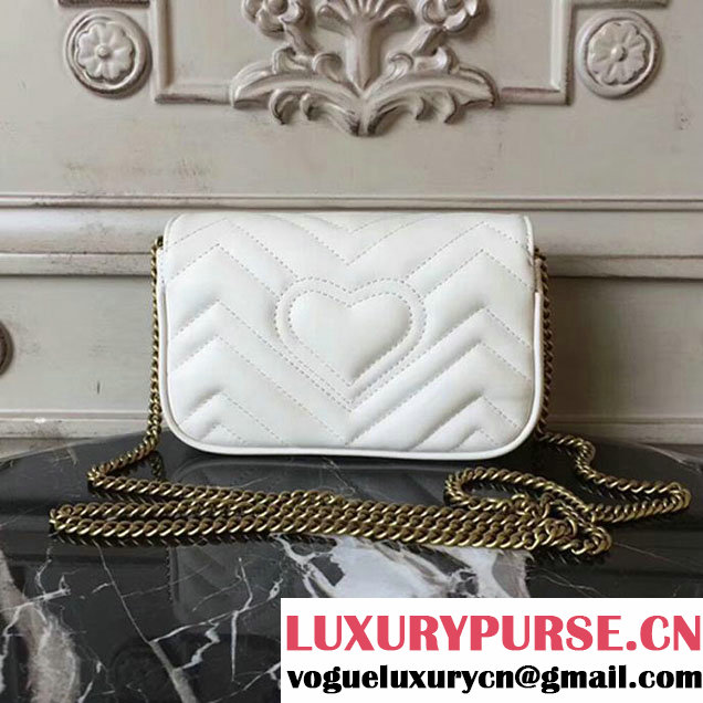 Gucci GG Marmont Matelasse Mini Shoulder Bag 17cm White