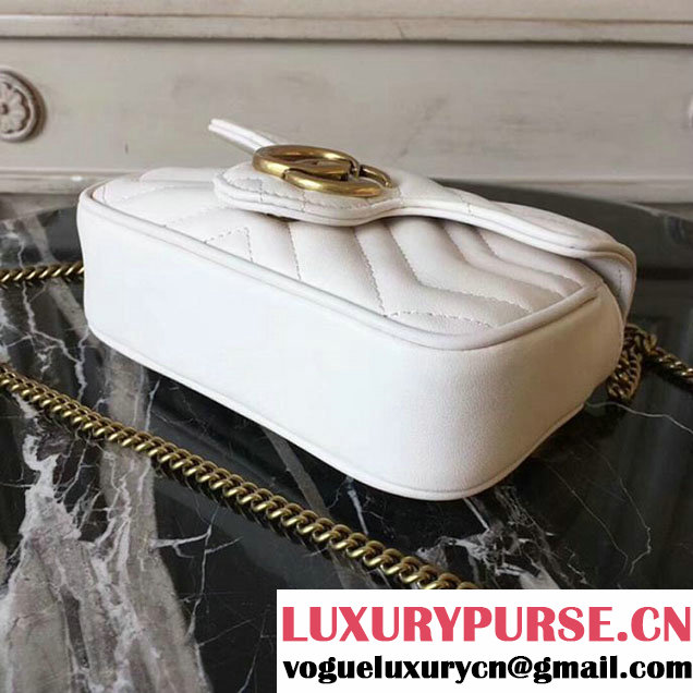 Gucci GG Marmont Matelasse Mini Shoulder Bag 17cm White