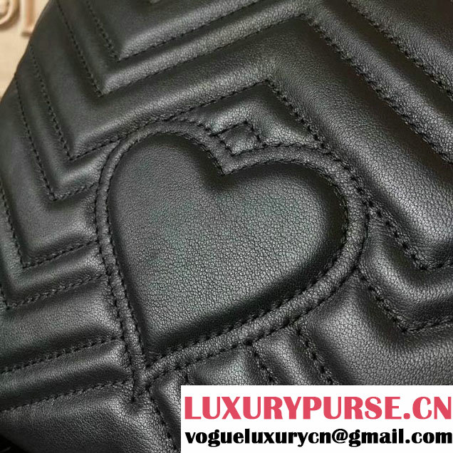 Gucci GG Marmont Matelasse Shoulder Bag 25cm 498100 Black