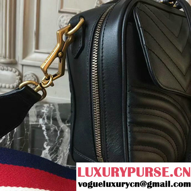 Gucci GG Marmont Matelasse Shoulder Bag 25cm 498100 Black