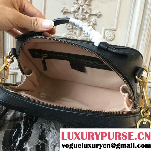 Gucci GG Marmont Matelasse Shoulder Bag 25cm 498100 Black