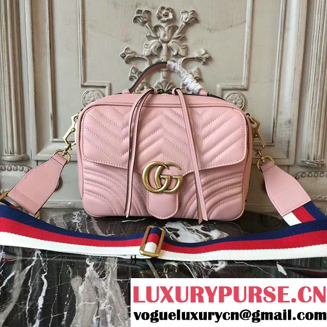 Gucci GG Marmont Matelasse Shoulder Bag 25cm 498100 Pink