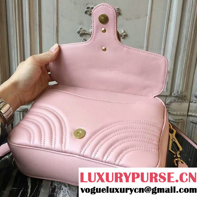 Gucci GG Marmont Matelasse Shoulder Bag 25cm 498100 Pink