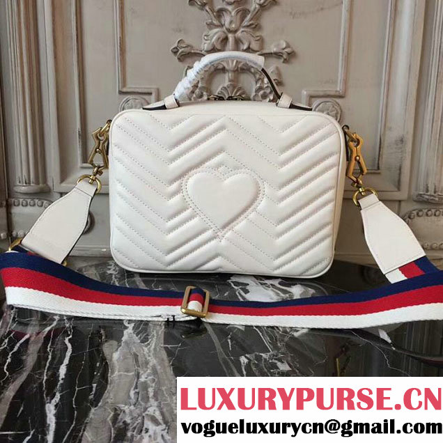 Gucci GG Marmont Matelasse Shoulder Bag 25cm 498100 White