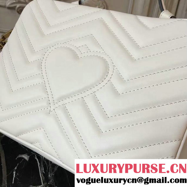 Gucci GG Marmont Matelasse Shoulder Bag 25cm 498100 White