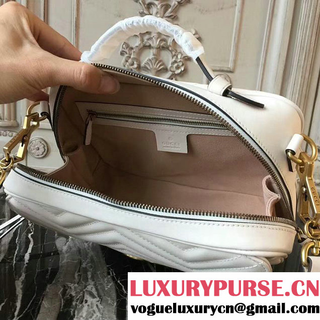 Gucci GG Marmont Matelasse Shoulder Bag 25cm 498100 White