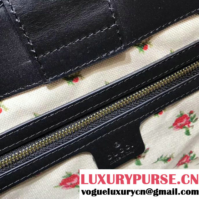 Gucci Web GG Marmont Small Top Handle Bag 476470 Black