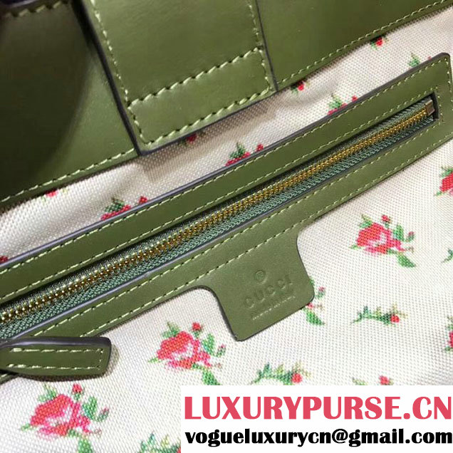 Gucci Web GG Marmont Small Top Handle Bag 476470 Green
